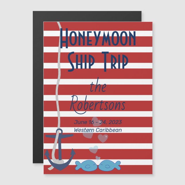 Honeymoon Cruise Door Magnet (Fram/baksida)