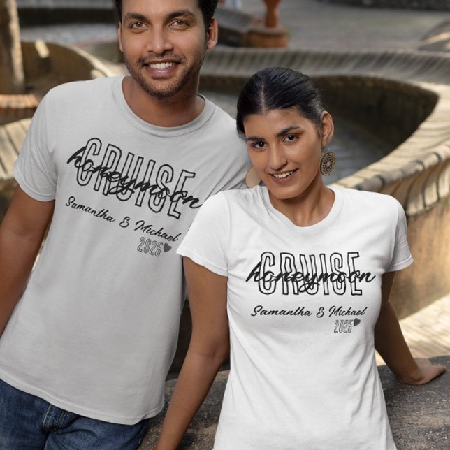 Honeymoon Cruise Elegant Enkel Anpassningsbar T Shirt (Skapare uppladdad)