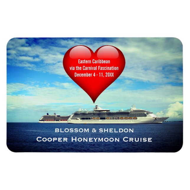Honeymoon Cruise Frakt Cabin Door Marker Heart Magnet (Horisontell)