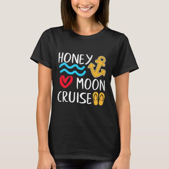 Honeymoon Cruise Frakt Par Underbar Gift Bride&am T Shirt (Framsida)