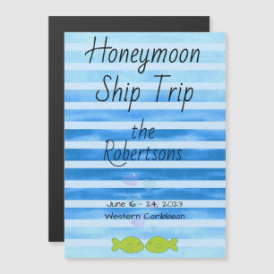 Honeymoon Cruise Stateroom Door Marker Magnetisk Inbjudningskort