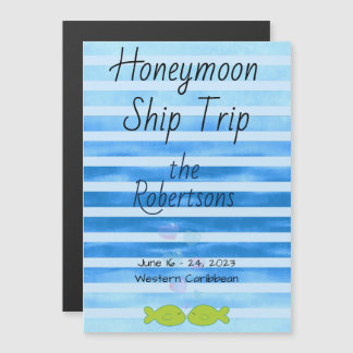 Honeymoon Cruise Stateroom Door Marker Magnetisk Inbjudningskort