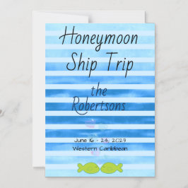 Honeymoon Cruise Stateroom Door Marker Magnetisk Inbjudningskort