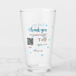 Honeymoon-fond Lägg till Q R-kod par namn bröllop Glaskopp