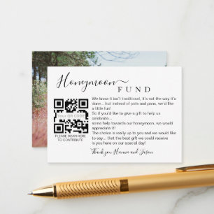 Honeymoon-fond Qr-kort med foto Tilläggskort