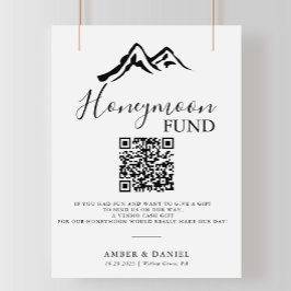 Honeymoon-fonden i Svarta vita berget Bröllop Poster