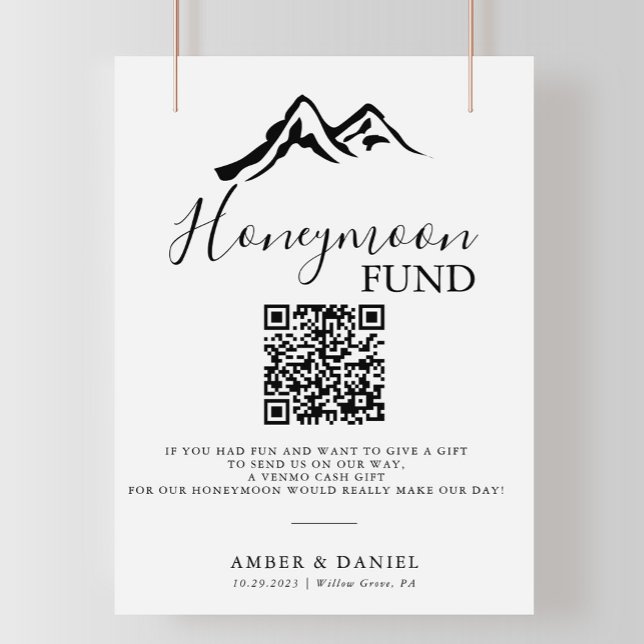 Honeymoon-fonden i Svarta vita berget Bröllop Poster (Skapare uppladdad)