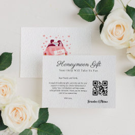 Honeymoon Fund Bröllop Registry Gift Qr Code Tilläggskort