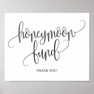 Honeymoon Fund Bröllop-tecken Poster