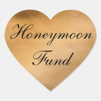 Honeymoon Fund Copper Heart Hjärtformat Klistermärke