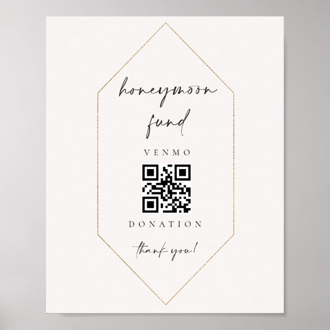 Honeymoon Fund Donation Scan Sign Pengarar Gift C1 Poster (Framsidan)