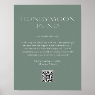 Honeymoon Fund Minimal Mörk Sage Wishing-brunn Poster