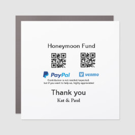 Honeymoon Fund PayPal Venmo QR-kod - tack