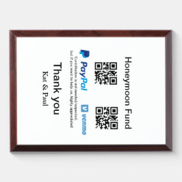Honeymoon Fund PayPal Venmo QR-kod - tack