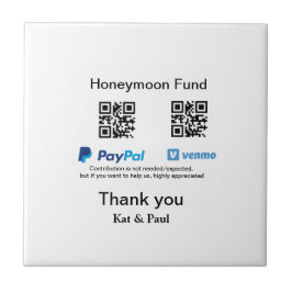 Honeymoon Fund PayPal Venmo QR-kod - tack Kakelplatta