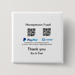 Honeymoon Fund PayPal Venmo QR-kod - tack Knapp
