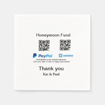 Honeymoon Fund PayPal Venmo QR-kod - tack