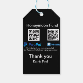 Honeymoon Fund PayPal Venmo QR-kod tack Presentetikett