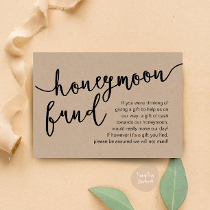 Honeymoon Fund Pengarar Wish, en not om gåvor Tilläggskort