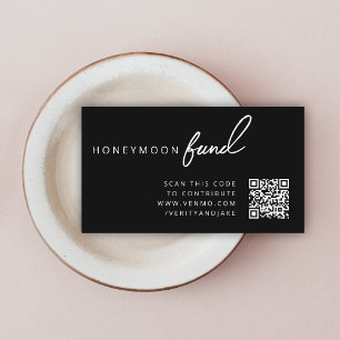 Honeymoon Fund QR Bröllop Wishing Wishing well Bla Tilläggskort
