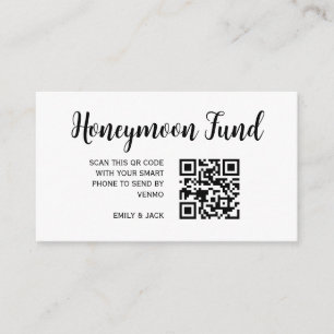 Honeymoon Fund QR Code Bröllop Registry Gift Tilläggskort