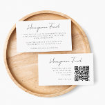 Honeymoon Fund QR Code Bröllop Registry Gift Tilläggskort<br><div class="desc">Ett enkelt, snyggt, bröllop-fondsskåp för smekmånaden i ett modernt, minimalistiskt stil med klassisk typografi och en chic som är sofistikerad. Texten kan lätt vara personlig med namn, betalningsinformation (venmo, paypal, zelle etc.), skannerbar QR-kod och meddelande för en unik utformning av bröllop. Om du behöver hjälp med att anpassa den här...</div>