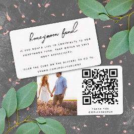 Honeymoon Fund QR Code Digital Bröllop Registry Tilläggskort