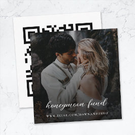 Honeymoon Fund QR Code Digital Gift Bröllop Photo Tilläggskort