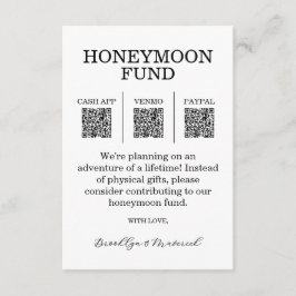 Honeymoon Fund QR Code Enclosure Card Tilläggskort