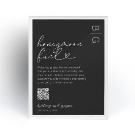 Honeymoon Fund QR-kod Bröllop Poster