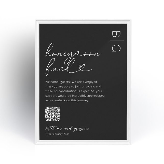 Honeymoon Fund QR-kod Bröllop Poster (Skapare uppladdad)