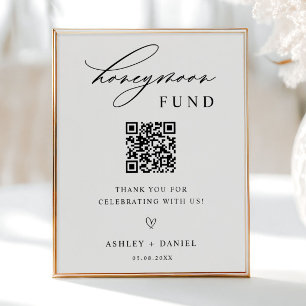 Honeymoon Fund QR-kod Bröllop Poster