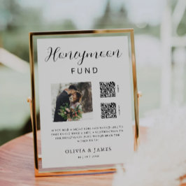 Honeymoon Fund QR-kod och Photo Bröllop Inbjudningar