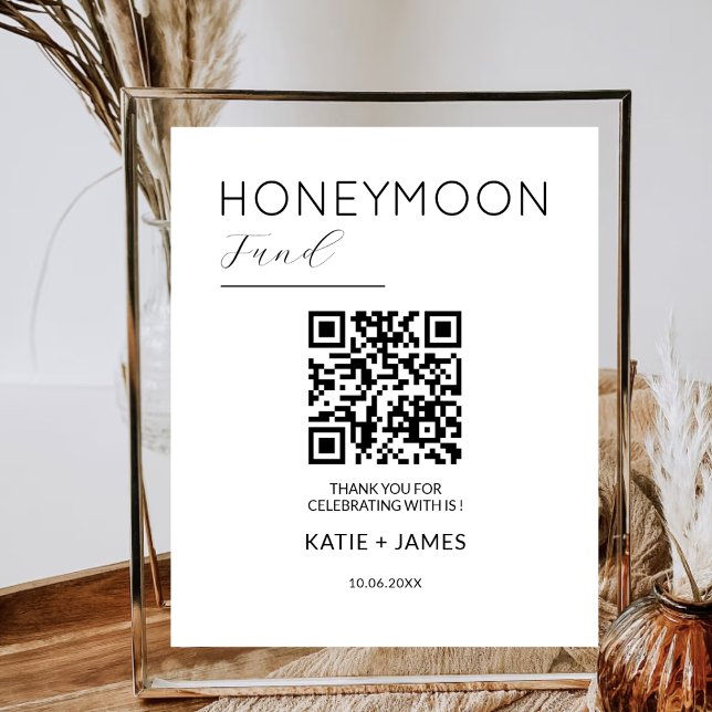 Honeymoon Fund QR-kod: Registret Bröllop Wishing Poster (Skapare uppladdad)