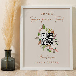 Honeymoon Fund Sign Bröllop Pengarar Gift Bord G40 Poster