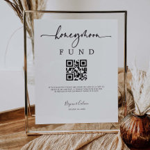 Honeymoon Fund Sign Pengarar Gift Donation Poster
