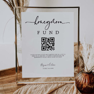 Honeymoon Fund Sign Pengarar Gift Donation Poster 