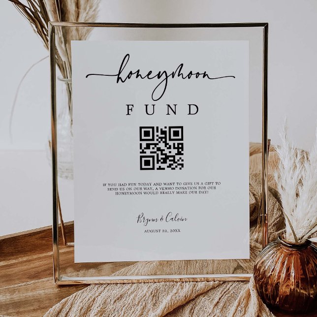 Honeymoon Fund Sign Pengarar Gift Donation Poster  (Skapare uppladdad)