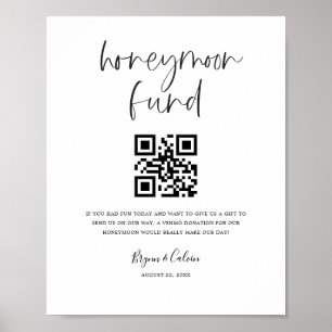 Honeymoon Fund Sign Pengarar Gift Donation Scan Po Poster