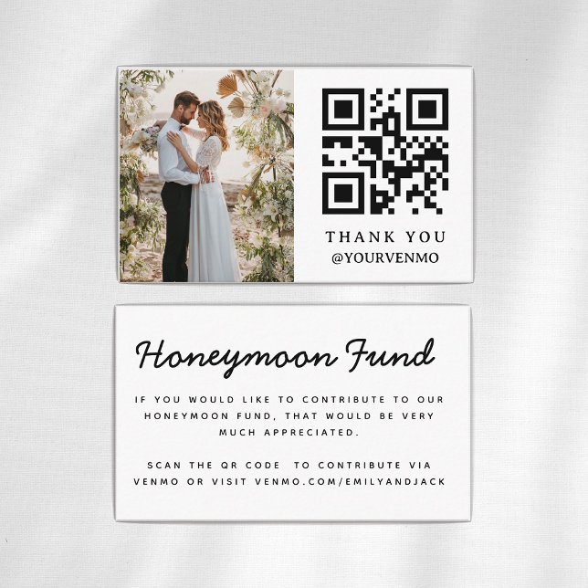 Honeymoon Fund Venmo QR-kod Bröllop Tilläggskort (Skapare uppladdad)