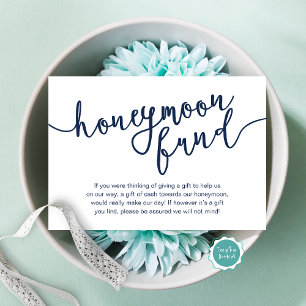 Honeymoon Fund Wish Pengarar, Modern Rustic Bröllo Tilläggskort