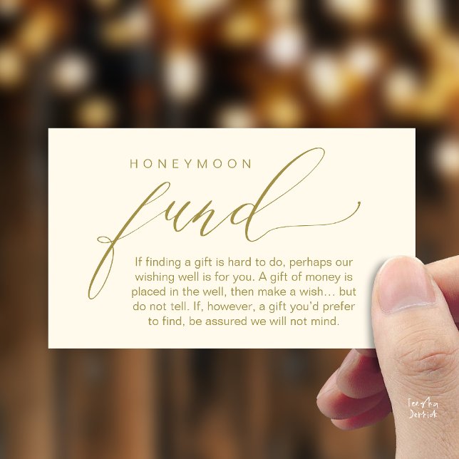 Honeymoon Fund Wishing Well, Wish, A Note On Gifts Tilläggskort (Honeymoon Fund Wishing Well, Wish, A Note On Gifts Enclosure Card in Yellow Gold)