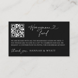 Honeymoon Gift Request Wedding Enclosure Scan Card Visitkort