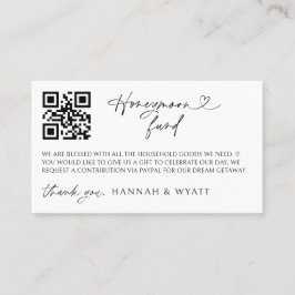 Honeymoon Gift Request Wedding Enclosure Scan Card Visitkort