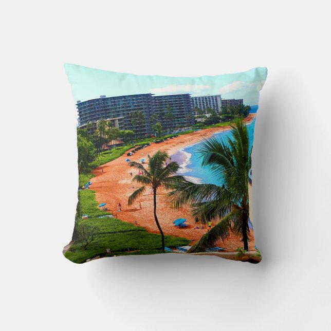 Honeymoon i Maui Personlig Beach Pillow Kudde (Framsida)