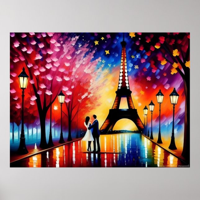 Honeymoon i Paris (Eiffel Torn) nr 1 Poster (Framsidan)