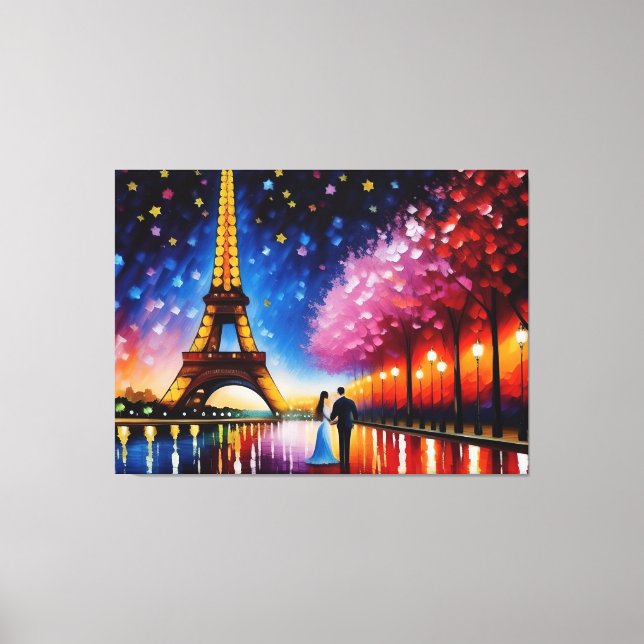 Honeymoon i Paris (Eiffel Torn) nr 2 Canvastryck (Framsida)