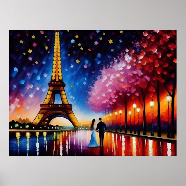 Honeymoon i Paris (Eiffel Torn) nr 2 Poster (Framsidan)