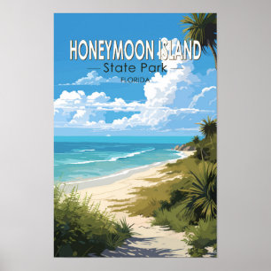 Honeymoon Island State Park Florida Resa Vintage Poster