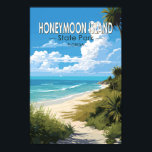 Honeymoon Island State Park Florida Travel Vintage Poster<br><div class="desc">Konstruktion för Honeymoon Island State Park-vektorbilder. En del av en rad barriäröar som samlas Bukt i Mexiko utanför Floridas Kusten.</div>